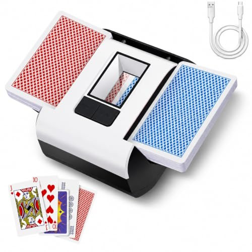 LAETENIN Universal Card Shuffler Machine for 2 Decks with Adjustable Wings