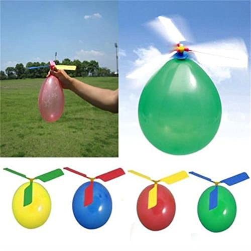 Tonysa Hubschrauber mit Bunten Luftballons, 10er-Pack Lustiges Flugspielzeug, für Im Alter von 3–5 Jahren, Leichtes Kunststoffpropeller-Set mit Luftballons, für Party-Geschenkspiele (ORANGE)