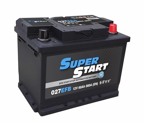Super Start 12V 60Ah 560A Start Stop Replacement Battery for Car, Van & SUV | Reliable, Powerful & Durable Automotive Battery, Heavy-Duty Design, Long-Life Performance
