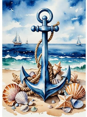 NAIMOER Diamond Painting, Sommer 5D Diamant Painting Bilder, Meer Diamant Painting Set für Erwachsene und Anfänger, DIY Mosaik Bastelset für Haus Wanddeko, 30x40cm