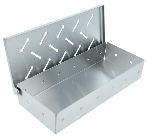 vhbw Räucherbox kompatibel mit Weber Spirit Gasgrills, Grills - Edelstahl flaches Design 22,8 x 9,7 x 4,4 cm