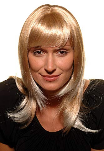 WIG ME UP - 3003-27T613 Perücke Blond-Mix aus Erdbeerblond und Platinblond schulterlanges glattes Haar
