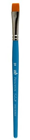 Princeton Select Artiste, Mixed-Media Brushes for Acrylic, Oil, Watercolor Series 3750 Chisel Blender Synthetic, Size 12