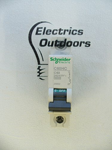 SCHNEIDER ELECTRIC 63 AMP TYPE C 10 KA MCB CIRCUIT BREAKER C60HC 25652