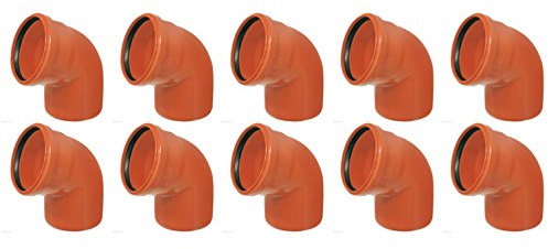 10 Stück KG-Bogen 67° DN110/100 mit Steckmuffe und Dichtring Abflußrohr Kanalrohr