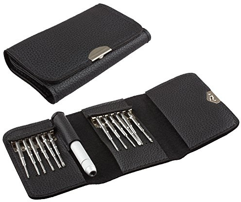 Lilware Universal 12 in 1 Magnetic Wallet Screwdriver Kit for Electronic Devices.Black