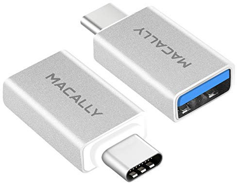 Macally USB-C to USB A 3.0 Adapter (2-Pack), Converts USB Type-C Input to USB-A for Macbook Pro 2017/2016, Macbook 12-Inch, Chromebook Pixel, Samsung S8 S8+, and Other Type-C Devices (UCUAF2)