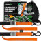 Rhino USA Cinghie a Cricchetto per Moto 1000 kg - Cinghie di Fissaggio a Cricchetto - 2 Pz - Cinghie con Ganci a S con Sicura - Cinghia a Cricchetto - per Viaggio Trasporto Trasloco - Orange
