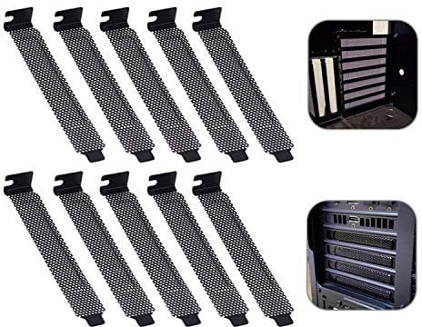 Maxmoral 10pcs Vented PCI Slot Cover Ventilation Deflector PC Computer Case Cooling Fan Dust Filter Blanking Plate