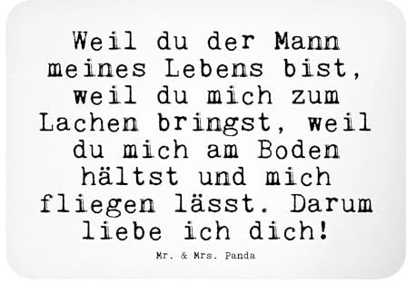 Mr. & Mrs. Panda Magnet Weil du der Mann... - Geschenk, Ehe, Kühlschrank Dekoration, Spruch Sprüche Weisheiten Zitate Lustig Weisheit Worte, Sprüche,