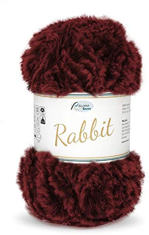 Rellana NEU Rabbit,Garn in Felloptik,kuschelweich,100 gr. (08 weinrot)