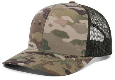 Pacific Headwear Multicam Trucker Snapback Cap