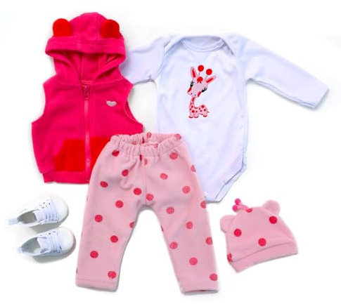 ZIYIUI - Puppenkleidung New Born Baby Puppe Einteiler Langarm Baby Kinder Nachtwäsche für Babys - Schlafanzug mit Gebühr Reborn Puppenkleidung (5er Pack)