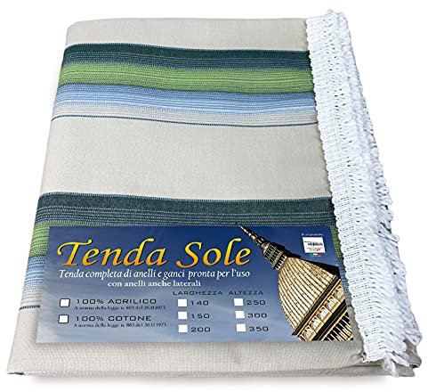 TENDA SOLE DA esterno GIARDINO balcone CALIFORNIA verde CONFEZIONATA - Cm. 140x250
