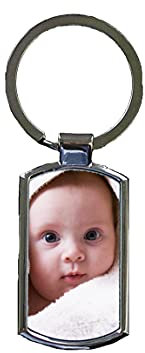 Personalised Keyring custom printed metal with your photo/picture includes card gift box