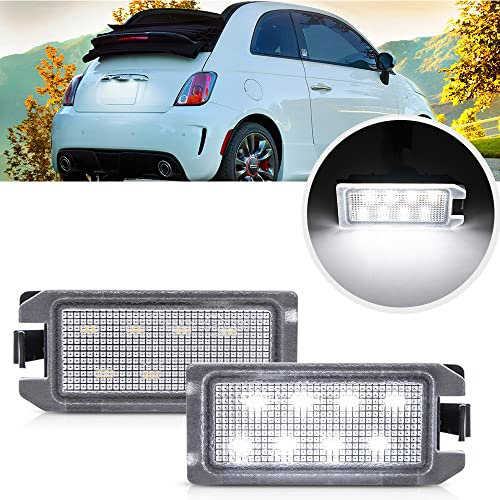 2Pcs LED License Plate Lights Number Lamp for Fiat 500 Dodge Viper Jeep Grand Cherokee Powered by High Power SMD Xenon White LED Error Free