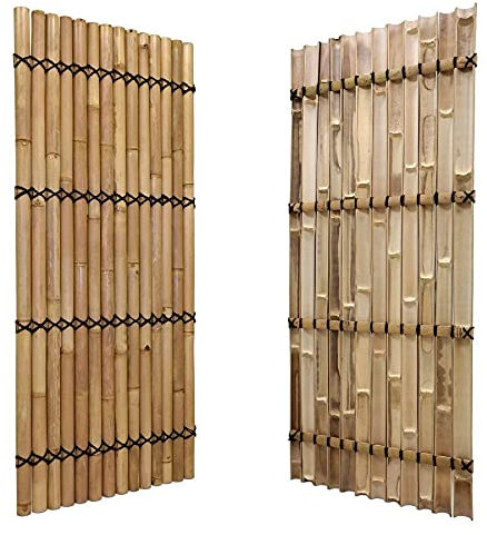 Sichtschutz aus Bambus Zaun Gartensichtschutz Zaunelement XXL SLIM Nature (BxH) 90 cm x 200 cm