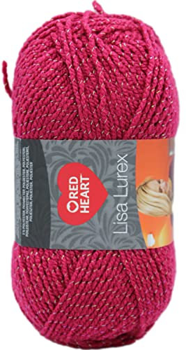 Merceria Pour Toi... Lana Red Heart Lisa Lurex Gomitolo 50gr Maglione Sciarpa Cappello Scaldacollo Vari Colori Acrilico Poliestere (7 Ciclamino)