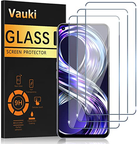 Vauki 3 Unidades Protector Pantalla para Realme 8i 4G Cristal Templado 9H Dureza Ultra HD Resistent Antiarañazos Antihuellas Sin Burbujas Transparent Vidrio