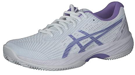 ASICS Damen Gel-Game 9 Clay Sneaker, Weiß/Amethyst, 38 EU