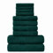 GC GAVENO CAVAILIA Lot de 10 Serviettes de Bain Douces – Serviettes absorbantes d'eau de qualité supérieure, 4 Faces, 4 Mains, 2 Serviettes de Bain, 450 g/m², Vert foncé