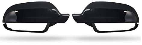 Spiegelkappen Für Audi A3 8P A4 A5 B8 2008-2009 B8.5 2011-2016 ABS Material Carbon Aussehen Spiegelabdeckung Rückspiegelkappe Seitenspiegelkappe (Farbe : Bright Black)