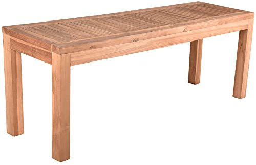 Lomadox 2-er GartenbankTerrassenbank Bank Balkonbank aus Teakholz massiv, B/H/T: ca. 120/45/35 cm