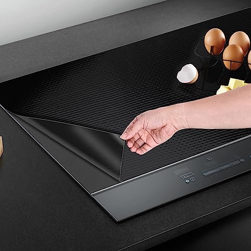 EUBSWA Silikon Induktionsmatte, 52x78cm, Fiberglas, Schwarz, Schutzmatte für Induktionskochfeld