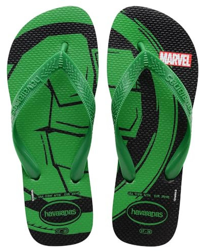 Havaianas - Top Marvel Logomania, Comfortable, Lightweight and Durable Flip-Flops, Iconic Marvel Superhero Print, Men
