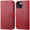 OCASE iPhone 15 Hülle Handyhülle [Premium PU Leder] [Kartenfach] [Standfunktion] RFID Schutzhülle Klapphülle Handytasche Lederhülle Kompatibel für iPhone 15 Rot