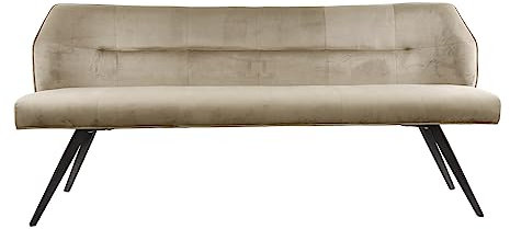 Vintagehaus Esszimmerbank Polsterbank Pull Samt Champagner