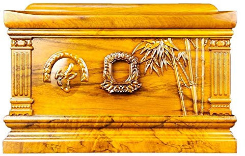Gedenkurne mit handgraviertem Design, Urnen für menschliche Asche, Baum des Lebens, Holzurne für Erwachsene, handgeschnitzte Urne zur Erinnerung an geliebte Menschen (Golddraht Nanmu, 380 Kubikzoll)