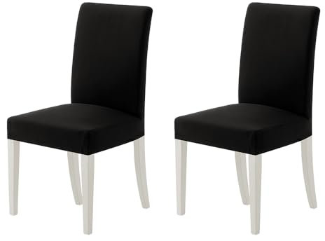 MIULEE Stuhlhussen 2er Set Stretch Abnehmbare Esszimmerstühle Waschbarer Dauerhaft Moderne Hussen Pflegeleichte für Küche Wohnzimmer Restaurant Bankett Familie Party,Schwarz
