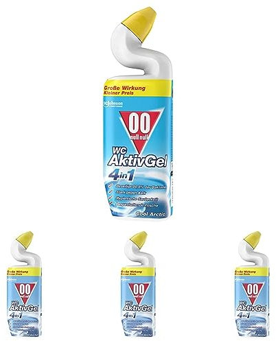 00 null null WC AktivGel 4in1 Flüssiger WC-Reiniger, Cool Arctic, 4er Pack (1x750 ml)