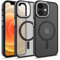 Loyhee Magnetische Hülle für iPhone 12 / iPhone 12 Pro, Kompatibel mit MagSafe, Transluzente Matte Militärschutz Stoßfest Handyhülle Anti-Kratzen Anti Fingerabdruck Schutzhülle - Schwarz