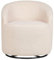 Armsessel Gebogene Rückenlehne Glanzvolle Design Boucle Plüsch Stoff Schwarze Untergestell Drehbar 360° Beige Davik