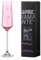 DIAMANTE Champagne Flute Glass - Pink Hearts - Single Pink Coloured Giftable Champagne Glass with Swarovski Crystals