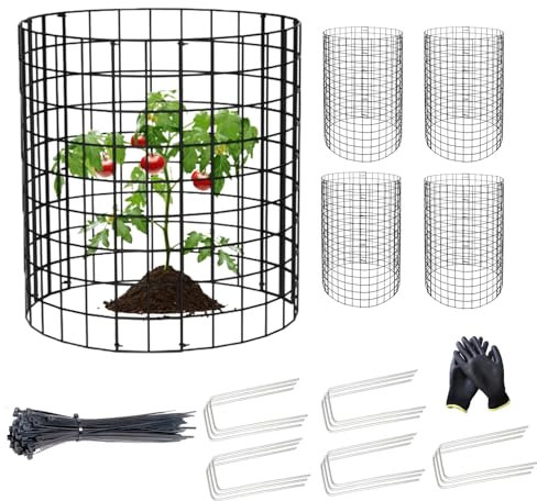 Dechoga 5 Pcs Plant and Tree Trunk Protectors, Plant Protection Nets, 35 x 35 cm Plant and Tree Protection, Expandable Nursery Mesh Tree Bark Metal Wire Mesh to Prevent Animals From Entering