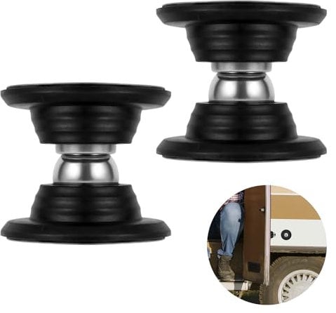 PEUTIER 2 Pack Magnetic RV Door Holder, Strong Magnetic Baggage Door Catch Easy to Install Magnet RV Door Stopper with Screws & Adhesive RV Accessories for Inside Outside Trailer Camper