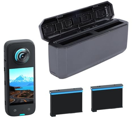 PD3.0 20W Fast Charging Power Bank, 7710mAh Battery Charging Hub, 3 Battery Simultaneous Charging Memory Card Storage Station for X3 Camera