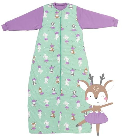 schlummersack Kinder Schlafsack Baby Winter 130 cm Ballerina | Winterschlafsack Baby mit Ärmel 3.5 Tog Baby Schlafsack Winter | Winter Schlafsack Baby