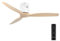 NORHES Kent Ventilador Techo Sin Luz Blanco/Madera Clara. 3 Aspas Ø132cm. Motor DC. Verano/Invierno. 6 Velocidades. Control Remoto Temporizador. Bajo Consumo Silencioso. Brisa Natural