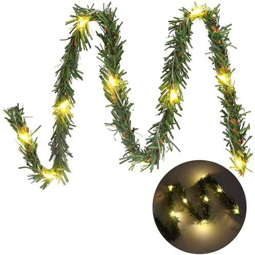 Wichtel Lichterkette Miniatur, Wichtel Zubehör Lichterkette, 40cm Mini LED Lichterkette, Bunte Licht, Miniatur Weihnachtsdeko, Puppenhaus Zubehör Weihnachten (Gelb-A)