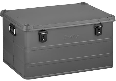 Enders® Aluminiumbox Vancouver S Grey, 123 Liter, Industriebox, Transportbox, Universalbox, Gummidichtung, stabil, robust, Staub- und Spritzwasserschutz, Werkzeugkiste, Campingbox, grau #1358