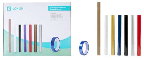 LOKLiK Starter Pack for Auto Heat Press & Auto 2 Smart – 6 Rouleaux de Vinyle de Transfert de Chaleur, 3 Feuilles de Teflon Sublimation – Kit Idéal pour Débutants et Experts en Impression Thermique