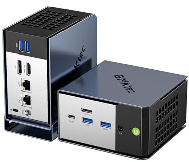 GMKtec EVO-X1 AI Mini Gaming PC AMD Ryzen AI 9 HX-370 Serie (5,1 GHz) Desktop PC 32 GB LPDDR5X 1 TB PCIe 4.0 SSD, Dreifach-8K-Display, WiFi 6 & USB4/Oculink-Schnittstelle, Micro PC