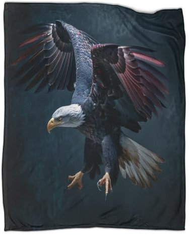 VFKLZCNYR Eagle Kinder Decken Für Jungen Decke Krawatte Gefärbt Cosy Soft Flanell Fleece Decken Geschenke Für Sport Fans Erwachsene 3D Gedruckte Couch Sofa Decke 80x90inch(200x230cm)