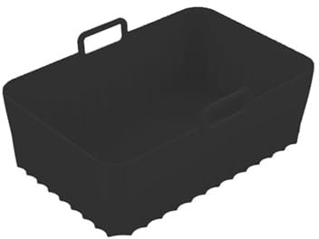 AHUFGN Baking Tray Baking Trays For Oven Rectangle Air Fryer Liners Reusable Silicone Baking Tray Airfryer Liners For Oven Dual Basket Air Fryers Kitchen Accessories(Black)