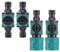 4 Stück Gartenschlauch Kupplung, 16 mm Wasserschlauch Schnellverbinder, Schlauchkupplung mit Regulierventil, Gartenschlauch Absperrhahn mit 2 Wege Regulierventil für Wasserdurchflusses Verbinder