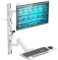 Mount Plus MED10 Medical Monitor Wall Mount with Folding Keyboard Tray and Mouse Pad | Scanner Holder | Heavy Duty Height Adjustment Folding Design for 17-49 Monitor On Wall Track Up to 44 lbs